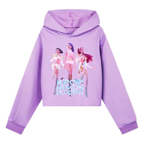 YiJee KPop Huntrix Hoodie Kinder & Teenager, K-Pop Kapuzenpullover mit Anime Print, Langarm Sweatshirt Streetwear für Mädchen & Jungen 2–16 Jahre von YiJee