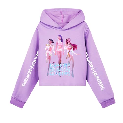 YiJee KPop Huntrix Hoodie Kinder & Teenager, K-Pop Kapuzenpullover mit Anime Print, Langarm Sweatshirt Streetwear für Mädchen & Jungen 2–16 Jahre von YiJee
