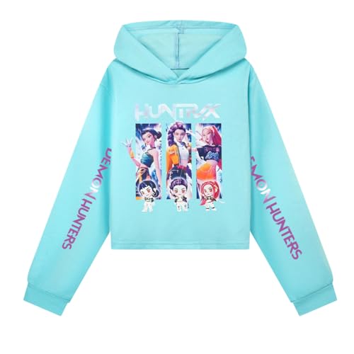 YiJee KPop Huntrix Hoodie für Jungen Mädchen, K-Pop Kapuzenpullover mit Anime Print, Langarm Sweatshirt Streetwear für Teenager 2-16 Jahre von YiJee