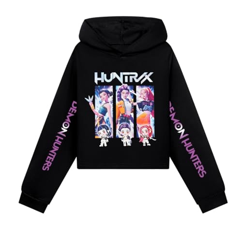 YiJee KPop Huntrix Hoodie für Jungen Mädchen, K-Pop Kapuzenpullover mit Anime Print, Langarm Sweatshirt Streetwear für Teenager 2-16 Jahre von YiJee