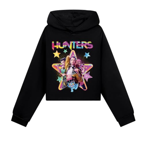 YiJee KPop Huntrix Hoodie für Mädchen Jungen, K-Pop Kapuzenpullover mit Anime Print, Langarm Sweatshirt Streetwear für Teenager 2-16 Jahre von YiJee
