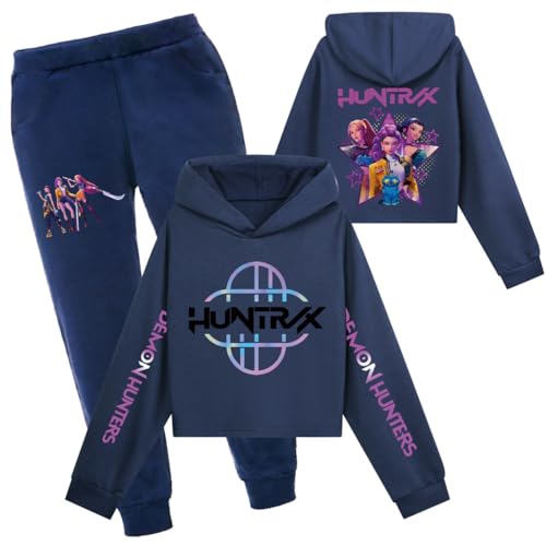 YiJee KPop Huntrix Trainingsanzug Kinder, K-Pop Jogginganzug Set mit Kapuzenpullover und Hose, Langarm Sportanzug Streetwear Y2K für Mädchen & Jungen 2-16 Jahre von YiJee