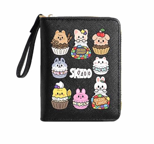 YiJee Stray-K Mädchen Geldbeutel Schwarz PU Leder Portmonee mit Reißverschluss SKZOO Kinder Portemonnaie STAYs Zubehör von YiJee