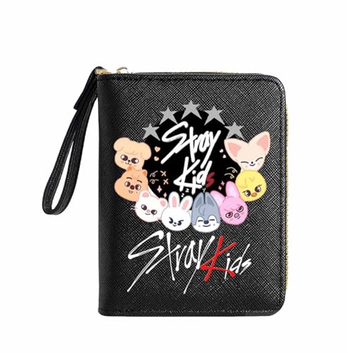 YiJee Stray-K Mädchen Geldbeutel Schwarz PU Leder Portmonee mit Reißverschluss SKZOO Kinder Portemonnaie STAYs Zubehör von YiJee