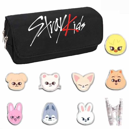 YiJee Stray-K SKZ SKZOO STAYs Kpop Federmäppchen Rosa Schuletui Multifunktionales Pencil Case mit Schlüsselanhänger großes Mäppchen von YiJee