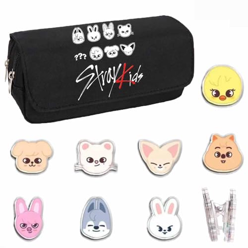 YiJee Stray-K SKZ SKZOO STAYs Kpop Federmäppchen Rosa Schuletui Multifunktionales Pencil Case mit Schlüsselanhänger großes Mäppchen von YiJee