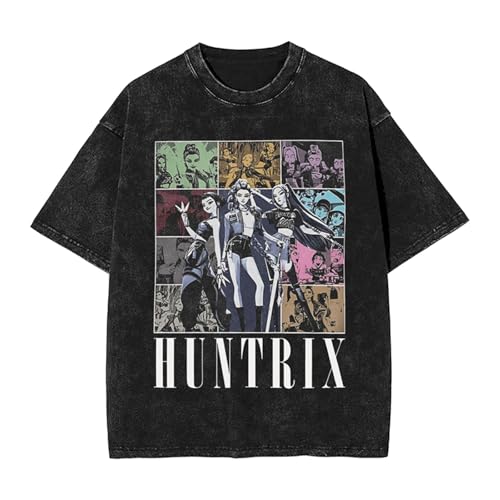 YiJee Vintage KPOP T-Shirt für Teens – Heroic Demon Hunters Design Retro Waschung im Unisex Streetstyle für Mädchen & Jungen von YiJee