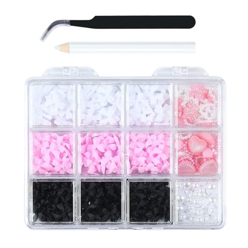 12 Gitter Verschiedene Nägel Charme Individual Nails Accessoires Elegante Bögen Nägel Art Trendy Nails Designs Für Mode Frauen Nagel Charms von YiNLuax