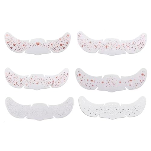 6pcs/ Easy Apply Wenden Sie Abnehmbare Gesicht Aufkleber Die Echte Sommersprossen Und Glitzer Sterne Cluster Für Mühelose Schönheit Make Up Gesichtsaufkleber Für Partys Nachahmen von YiNLuax