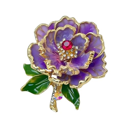 YiNLuax Anmutige Perlen Und Emaillierte Pfingstroschen Brosche Pin Für Frauen Modische Corsage Schmuckzubehör Für Kleider Und Taschen von YiNLuax