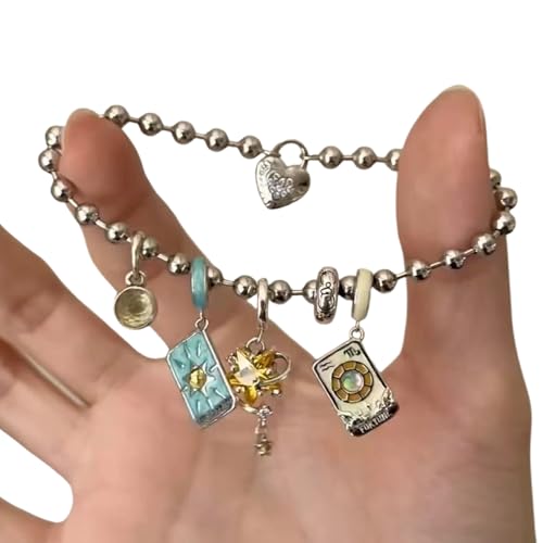 Celestials Zodiacs Alloy Armband Mit Tarot Designs Easy Clasp Vintage Inspire Schmuck Für Alltägliche Verschleiß Trendy Vintage Clasp Armband von YiNLuax