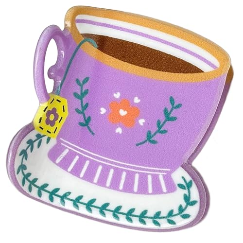 Einzigartige Haarspange mit Kaffeetassen-Druck, leicht, langlebig, Acryl, stilvolles Haar-Accessoire, stilvolle Haarspange für die Schule von YiNLuax