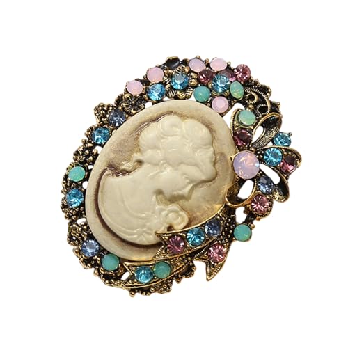 Elegant Vintage Cameo Brosche Pin Set Mit Antiquierter Goldener Finish Sparke Legierung Lappel Pin Für Frauen Schmuck Vintage Brosche von YiNLuax