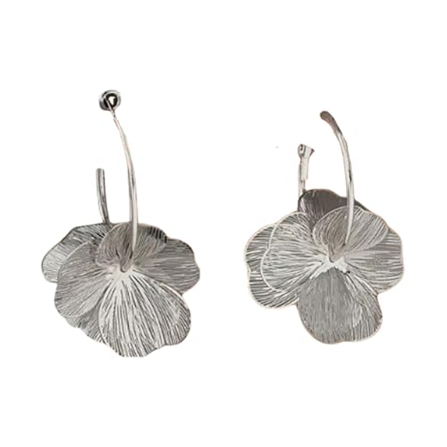 Elegante Goldene/silberne Blumenstropfen Ohrringe Stylische Einzigartige Übergroße Blumenohrzubehör Handgefertigtes Geschenk Für Ihre Modernen Minimalistischen Blumenohr Reifen von YiNLuax