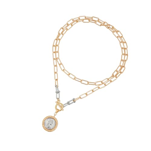 Elegante Retro Legierung Anhänger Halskette Detaillierte Geprägte Porträtschmuck Mode Vintage Münze Geschenk Antike Inspirierte Legierung von YiNLuax