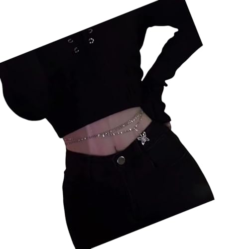 YiNLuax Elegante Stapelbare Perlen Taillenschmuck Verstellbare Körperkettenlegungslegierung Halskette Brautdusche Accessoire Perfektes Ergänzung Casual Outfit Taille Dekoration von YiNLuax