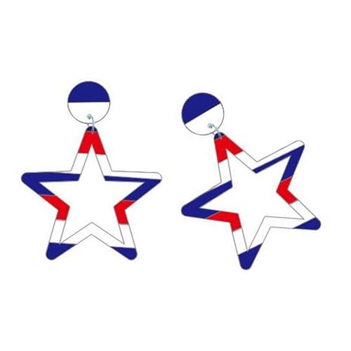 Gestreiftes Acrylherz Und Stern Dangle Ohrringe Leichte Hypoallergenisch Schmuckohrzubehör Für Frauen Acrylohrringe Für Frauen von YiNLuax
