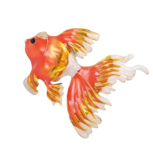 Gold Fish Brosche Pin Legierung Schmuck Tropf Verletzt Designs Zwei Wege Wege Für Frauen Geschenkparty Schmuck Kleidung Accessoires Einzigartige Fisch Brosche von YiNLuax