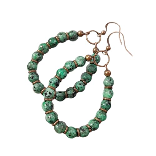 Handgefertigter Retro Natural Stone Dangle Ohrringe Mit Perlenanhänger Perfekt Für Alltägliche Verschleiß Und Festivals von YiNLuax