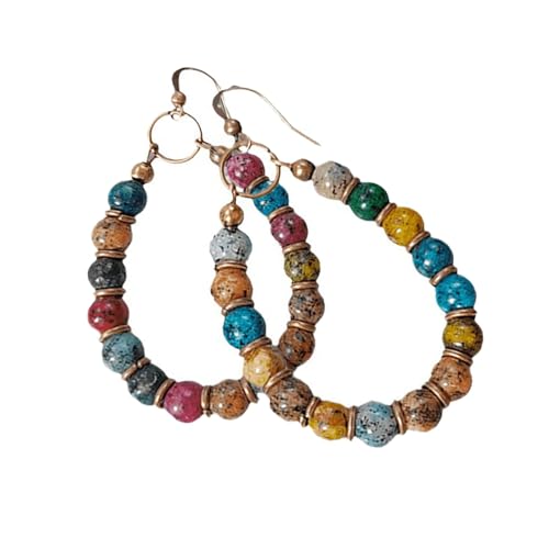 Handgefertigter Retro Natural Stone Dangle Ohrringe Mit Perlenanhänger Perfekt Für Alltägliche Verschleiß Und Festivals von YiNLuax
