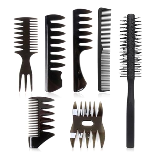 Herren Haarstylingkämme Und Pinsel Set Breite Zahnkammtextur Kamm Quiff Runde Haarbürste Entwirrende Haare Kammgeschenke Haarstyling Kammset von YiNLuax