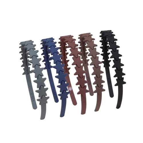 Modische Stirnbänder mit Stern-Design für Mädchen und Frauen, für den täglichen Gebrauch, Haar-Accessoires, matt, 5/12 Stück von YiNLuax