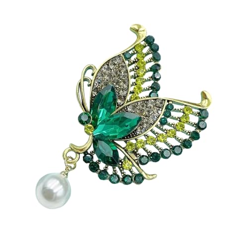 Sprudelkristall Schmetterling Stift Rassestones Brosche Retro Kleid Clip Für Hüte Schals Taschen Formelle Veranstaltung Mode Schmuck Elegante Legierung Kristall Brosche von YiNLuax