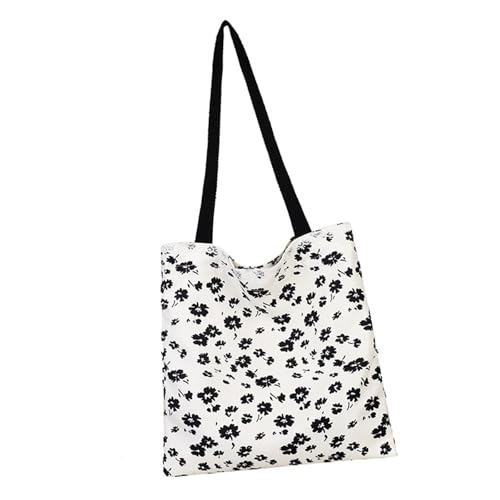 Stilvolle Blumensticktasche Mit Mehreren Taschen Praktische Leinwand Handtasche Leichter Alltäglicher Trage Modischer Leinwand Alltagstasche von YiNLuax