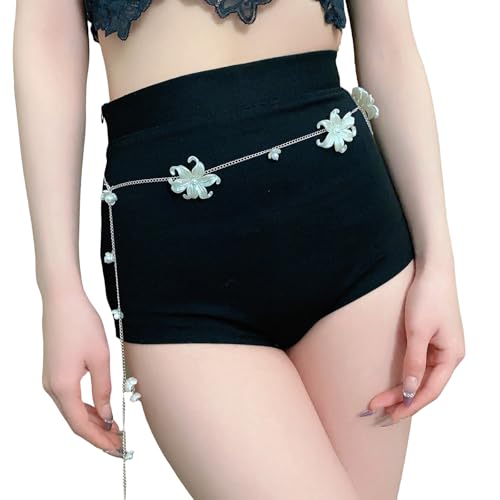 YiNLuax Stilvolle Verstellbare Blumenquasten Taille Kette/Halskette Handgefertigtes Körperzubehör Für Party Oder Tägliche Mode Outfits Süßer Cooler Stil Trendy Taillengürtel von YiNLuax