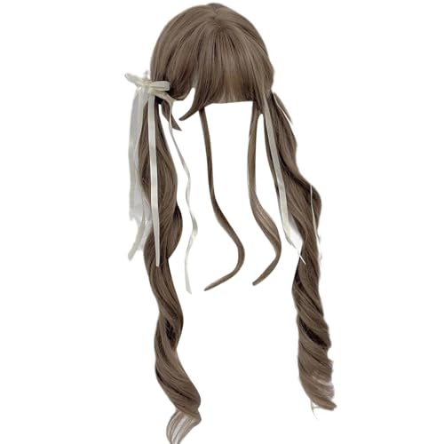 Synthetische Perücken Kopfbedeckung Lockige Perücken Haarstück Für Rollenspiele Spiel Schnellfrisur Lockige Haarkopfbewegung Für Cosplay Kostüm von YiNLuax
