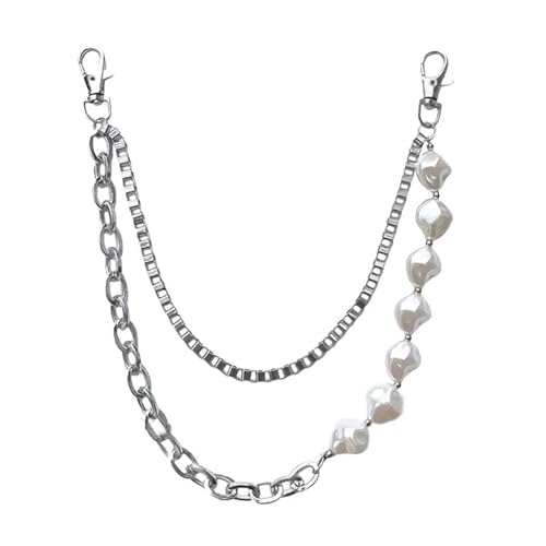 Verstellbare Kette, unregelmäßige Kunstperlen, Taillenschmuck, Legierung, Textur, geeignet für trendige Jugendliche und Enthusiasten, modischer Hosenschmuck von YiNLuax