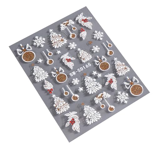 Weihnachts Nagelaufkleber Schneeflocken Nagelkunst Aufkleber Elche Maniküre Aufkleber Selbstklebende Nagelaufkleber Für Frauen Und Mädchen von YiNLuax