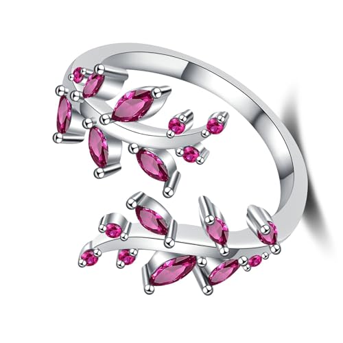 YiNLuax 1. Handgefertigte Kupferbaumringe Mit Kristallakzenten Leichter Zweig Design Schmuck Für Die Tägliche Eleganz Glitzernden Blattring Für Frauen von YiNLuax
