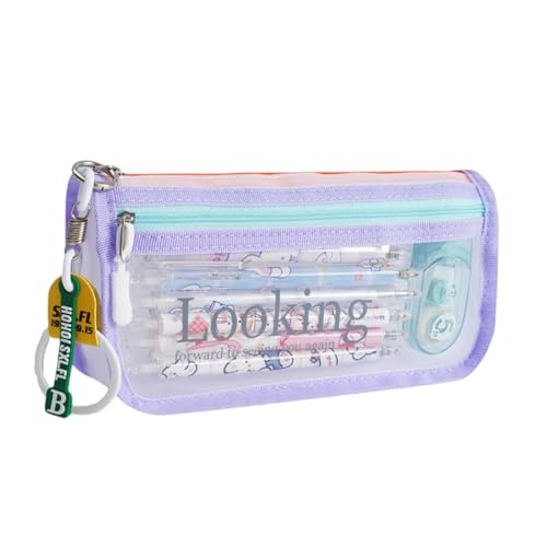 YiNLuax Bleistift Mit Hoher Kapazität 2 Fächer Stiftbeutel Clear Stifte Beutel Beutel Organizer Reise Kosmetikbeutel Für Erwachsene Robuste Leinwand Gehäuse Mehrzweck. von YiNLuax