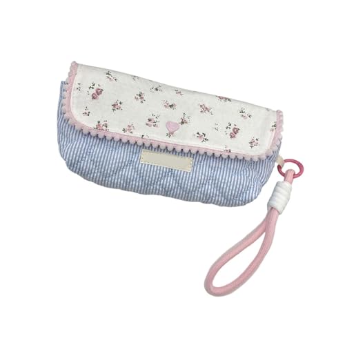 YiNLuax Blumendruckstiftbeutel Mit Lanyard Großer Kapazität Bleistiftkoffer Stift Organisatoren Bleistiftbeutel Reise Make Up Tasche Für Frauen Tragbare Multifunktionale Lagerbeutel von YiNLuax