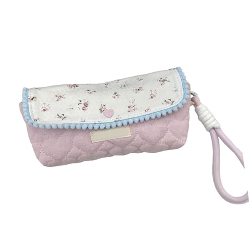 YiNLuax Blumendruckstiftbeutel Mit Lanyard Großer Kapazität Bleistiftkoffer Stift Organisatoren Bleistiftbeutel Reise Make Up Tasche Für Frauen Tragbare Multifunktionale Lagerbeutel von YiNLuax