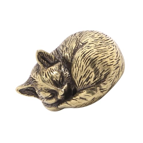 YiNLuax Dekorative Messingkatzen Figuren Miniaturmetallstatue Für Antik von YiNLuax