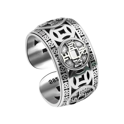 YiNLuax Delessed Metallfinger Ringe Historischer Charme Glatt Kanten Unkonventionell Modeschmuck Geschenk Für Frauen Männer Antiker Kupferring von YiNLuax