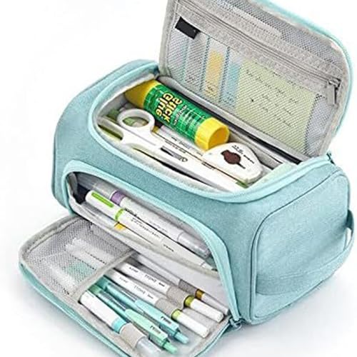 YiNLuax Doppelschichtstifte Koffer Für Erwachsene Erwachsene Große Kapazität Stiftbeutel Mehrere Fächer Reisekosmetikspeicherbeutelpenst Gehäuse von YiNLuax