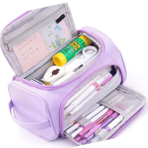 YiNLuax Doppelschichtstifte Koffer Für Erwachsene Erwachsene Große Kapazität Stiftbeutel Mehrere Fächer Reisekosmetikspeicherbeutelpenst Gehäuse von YiNLuax