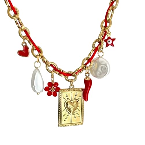 YiNLuax Edelstahl Strand Thema Schmuck Seilkette Halskette Einzigartiger Charme Für Tägliche Partykleidung Edelstahl Geeignet von YiNLuax