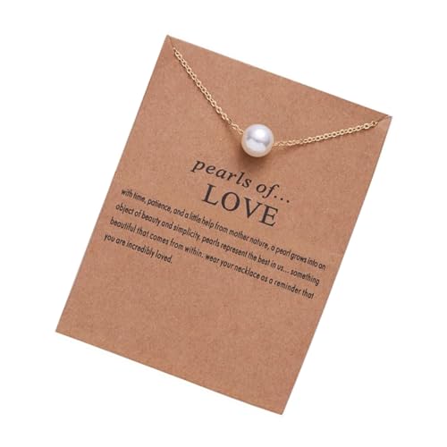 YiNLuax Elegante Halskette mit Perlen-Anhänger mit Karte für Frauen jeden Alters, die Stile und Raffinesse suchen von YiNLuax