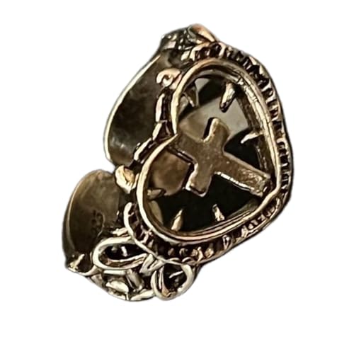 YiNLuax Elegante Herzkreuze Verstellbare Ringe Zierlich Minimalistisches Design Bequeme Verschleißringe Für Frauen Perfekt Gegenwärtige Kreuze Symbol Für Formelle Anlässe von YiNLuax