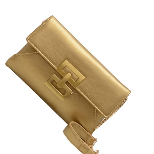 YiNLuax Frauen Bag Pu Leder Umhängetasche Einfache Tägliche Koreanische Stile Crossbody Trendy Kette Boten Kleine Frauen Trendy Crossbody Kette Schulter PU Leder Messenger von YiNLuax
