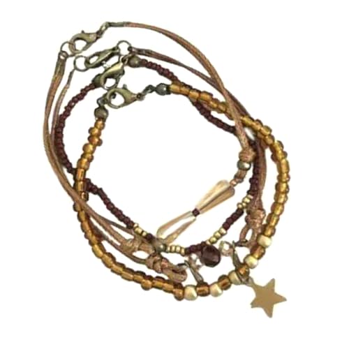 YiNLuax Frauen Legierung Geometrisches Perlenarmband Geflochtene Kabelschmuck Mode Geknotete Kabelschmuck Plastikstruktur Für Täglich von YiNLuax