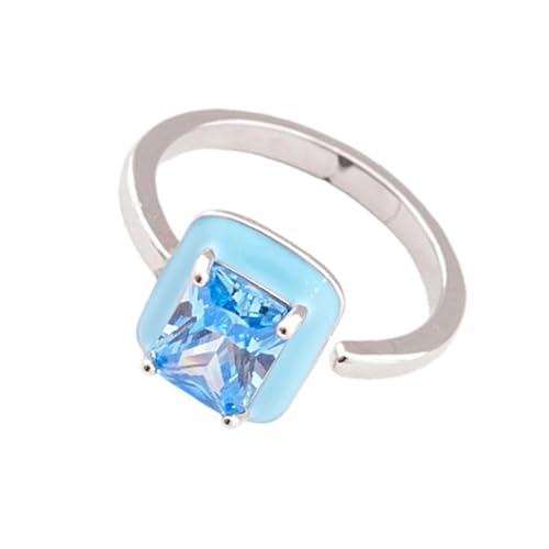 YiNLuax Geometrische Offene Bandringe Mit Glänzenden Zirkonsteinen Moderne Kunststile Verstellbarer Quadrat/Stern/Herz/Oval Accessoire Minimalist Stern Und Herzcocktailring von YiNLuax