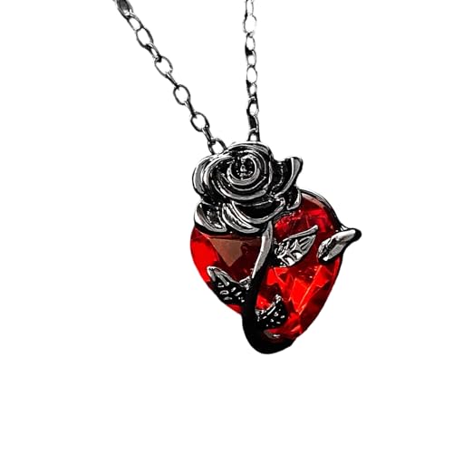 YiNLuax Gothic Inspirierte Schlüsselbein Halskette Verstellbare Länge Halshain Rose Und Herz Charm Designs Colarbone Kette Dunkle Romantiklegierung Halskette YiNLuax Gothic Inspirierte Schlüsselbein Halskette Verstellbare Länge Halshain Rose Und Herz Charm Designs Colarbone Kette Dunkle Romantiklegierung Halskette von YiNLuax