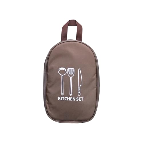 YiNLuax Große Kapazität, wasserdichte Küchenutensilien-Organizer, Tasche für Outdoor, Camping, Picknicks, Reiseutensilien, Kaffeebraun, 24x36x5cm von YiNLuax