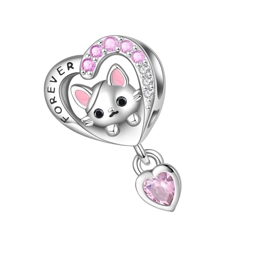 YiNLuax Herzförmige Anhänger Katzen Pfote Welpe Schildkröten Silber Charme Haustier Inspiriert Zierlich Schmuck Geschenk Für Tierbegeisterte Süße Katzen Pfoten Charme Schmuck von YiNLuax