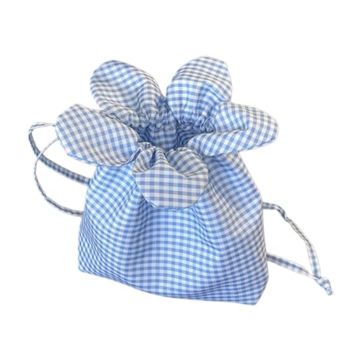 YiNLuax Leichter Polyester Beutel Casual Checked Muster Drawschnellschneider Crossbody Umhängetasche Für Alltägliche Essentialskordel Design Crossbody Geldbörse von YiNLuax